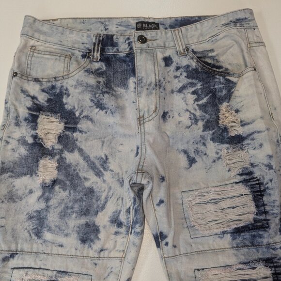 CJ Black Premium Jeans Slim Distressed Men's Size 34x32 Acid Wash - Picture 7 of 16